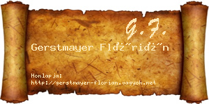 Gerstmayer Flórián névjegykártya